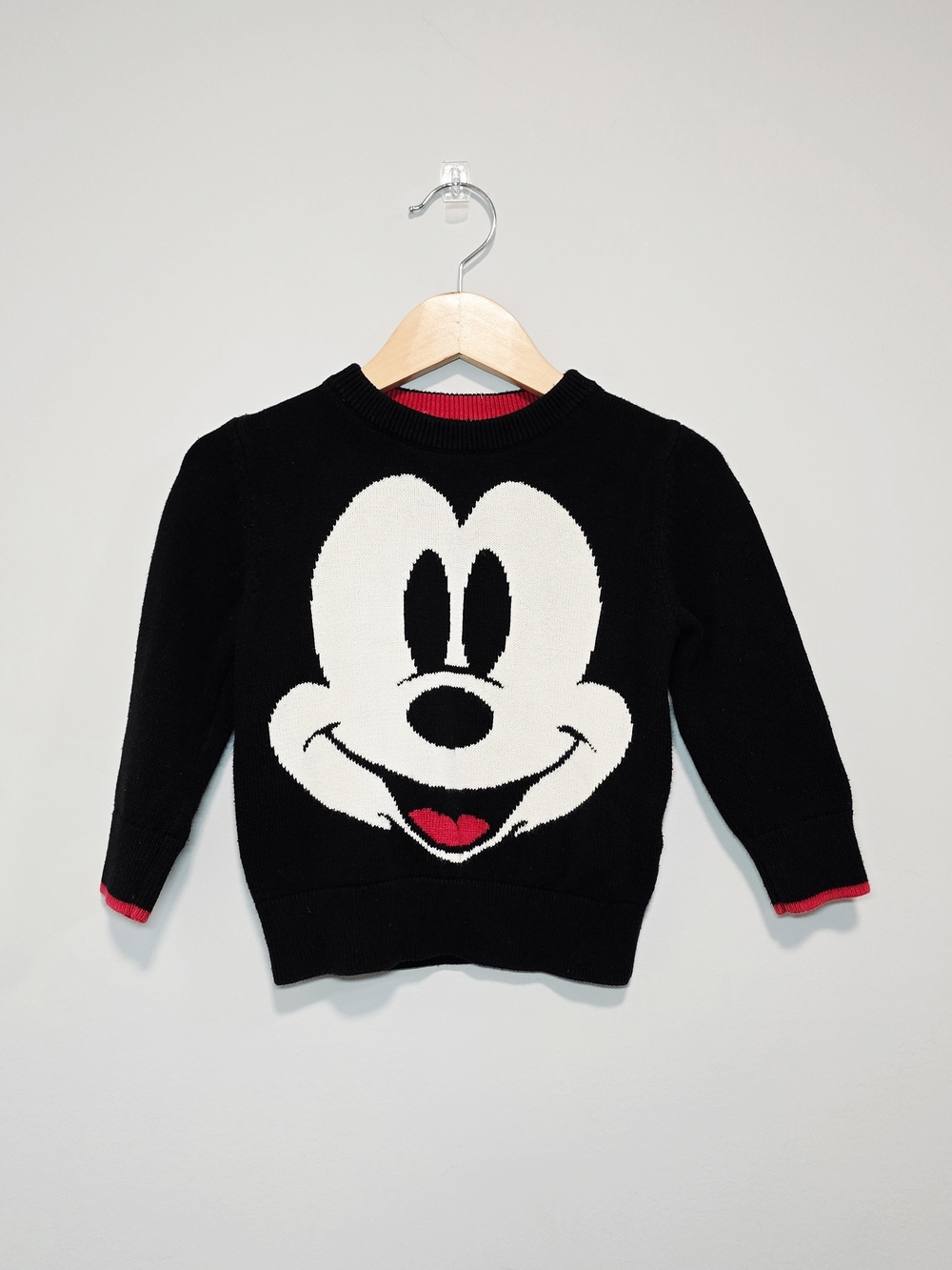 GAP Black Kids Sweater with White Character Face and Red Accents